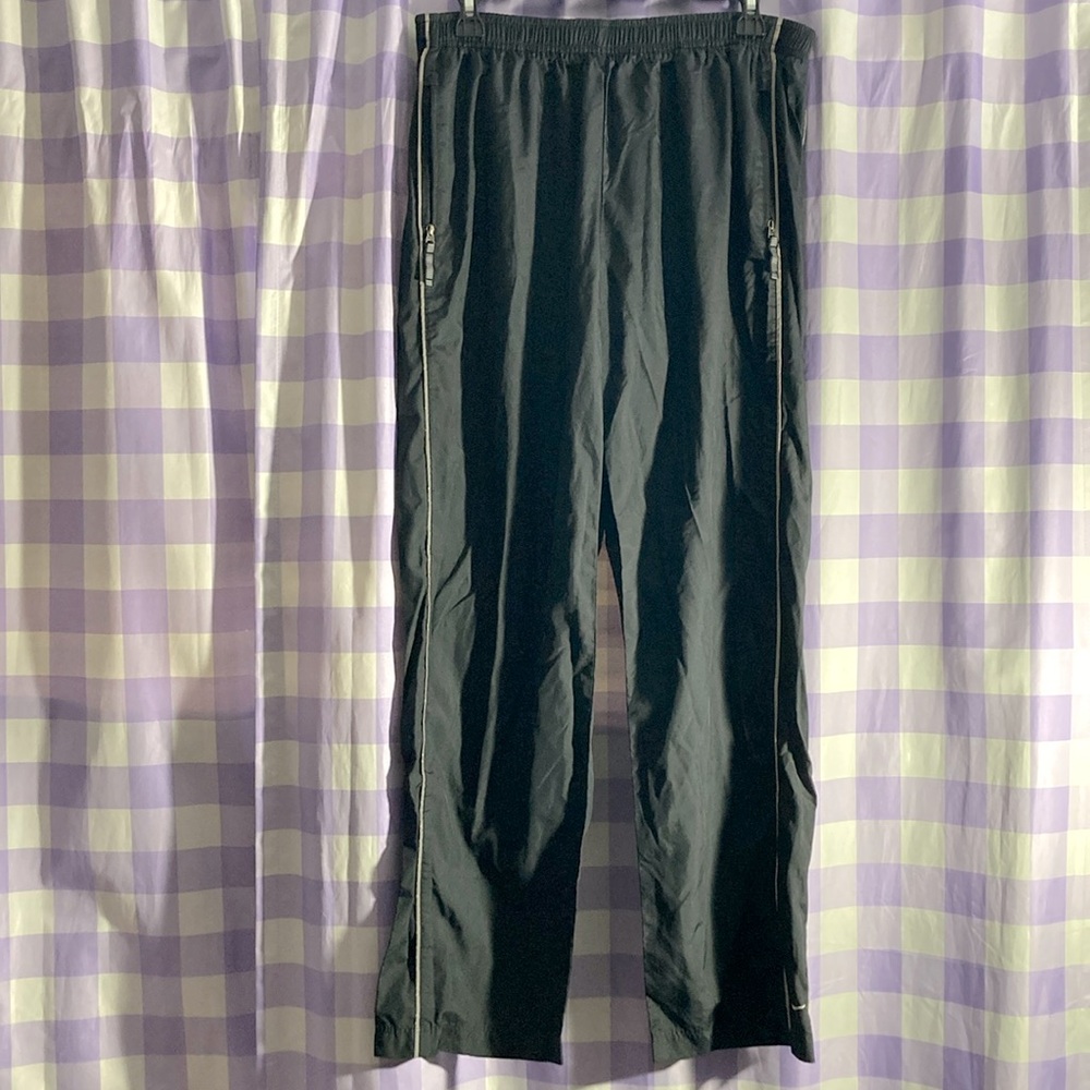 90's Nike Black Striped Zip Leg Pants